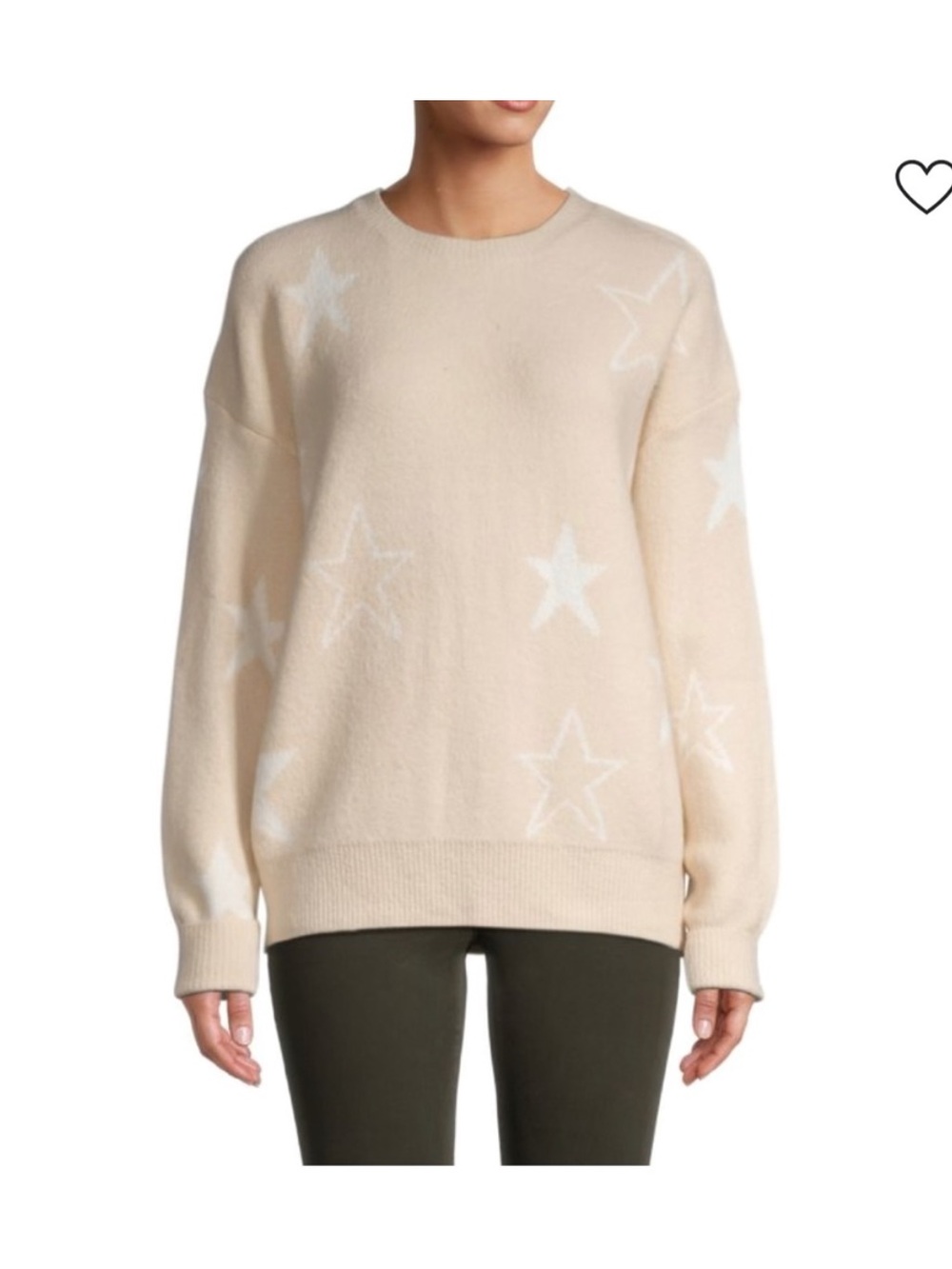 Lea & Viola Star Cream Crewneck Sweater